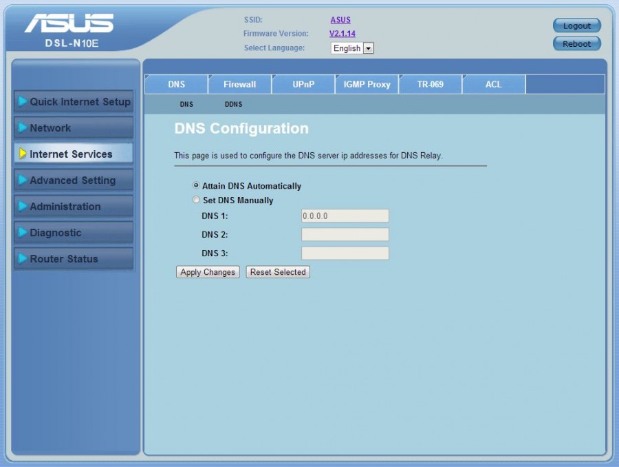 Asus dsl n10e настройка dsl