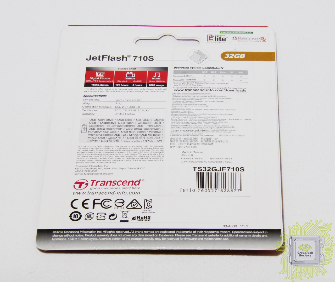 Обзор флэш-накопителя Transcend JetFlash 710S 32GB (32 ГБ, USB 3.0, Type-A)  GreenTech_Reviews